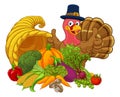 Thanksgiving Turkey Cornucopia Horn of Plenty Royalty Free Stock Photo