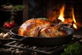 Thanksgiving turkey dinner Baked turkey for Christmas Dinner or New Year Royalty Free Stock Photo