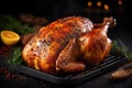 Thanksgiving turkey dinner Baked turkey for Christmas Dinner or New Year Royalty Free Stock Photo