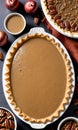 Thanksgiving Turkey Gravy Beside A Slice Of Pecan Thanksgiving Pi. Generative AI