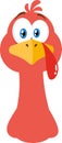 Thanksgiving Turkey Head Cartoon Character