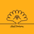 Thanksgiving turkey line on yellow background