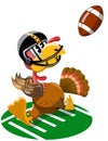 Thanksgiving Turkey Playing American Football