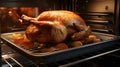 Thanksgiving turkey roasting in the oven. Royalty Free Stock Photo