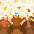 Thanksgiving Turkeys Cartoon Mascot Characters