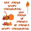 Thanksgiving typography graphics and icons