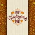 Thanksgiving typography greeting card on seamless