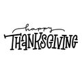 Thanksgiving typography text. Happy Thanksgiving hand painted lettering design for cards, prints, invitations. Black Royalty Free Stock Photo