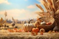 Thanksgivingthemed blog post header with fall Royalty Free Stock Photo