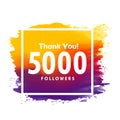 Thankyou message for 5000 social media followers