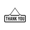 Thankyou sign trendy vector icon template. Hanging frame thankyou icon sign design