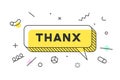 Thanx or Thank You. Banner, speech bubble, poster concept