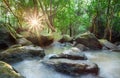 Thao To Waterfall. river background with small waterfalls in tropical forest Royalty Free Stock Photo