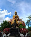 Thao Wessuwan at Chulamanee Temple sky background. Samut Songkhram province. Landmarks Thailand