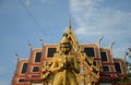 Thao Wessuwan. church background at Chulamanee Temple. Samut Songkhram province. Landmarks Thailand