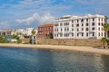 Thaon de Revel waterside promenade and Pirgo beach of Civitavecchia, Italy Royalty Free Stock Photo