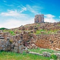 Tharros and cloudy sky Royalty Free Stock Photo