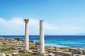 Tharros columns and blue sea