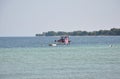 Thassos, August 21st: Boat on the Sea near Thassos island in Greece