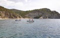 Thassos, August 21st: Boats on the Sea near Thassos island in Greece