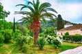 Thassos capital, Limenas, Greece view with church Royalty Free Stock Photo