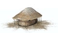 Thatch hut - on white background Royalty Free Stock Photo