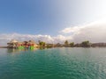 Thatch huts / wooden houses at kuna yala village on island ,