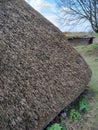 Thatch roof of ancient roundhouse Royalty Free Stock Photo