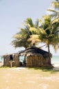 Thatch roof bamboo beach restaurant bar Big Corn Island Nicarag