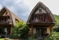 Thatch roof bungalow on the north east coast of Bali, Indonesia Royalty Free Stock Photo