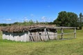 Thatched roof on a one story barn