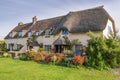 Thatched cottage at Porlock Weir in Somerset Royalty Free Stock Photo