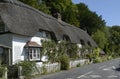 Thatched cottage at Wherwell. Hampshire. England Royalty Free Stock Photo