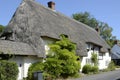 Thatched cottage at Wherwell. Hampshire. England Royalty Free Stock Photo