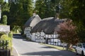 Thatched cottages at Wherwell. Hampshire. England Royalty Free Stock Photo