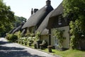 Thatched cottages at Wherwell. Hampshire. England Royalty Free Stock Photo