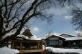 Thatched houses with Japanese characteristics Royalty Free Stock Photo