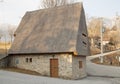 Thatched houses in the municipality of Magasa top rest Brescia Italy