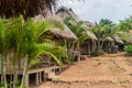 Thatched huts of a lodge near San Juan river, Nicarag