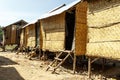 Thatched huts in the slums of Phnom Penh, Cambodia