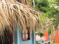 Thatched roof in colorful in a beautiful exotic country.