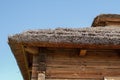 Thatched roof of a traditional Belarusian village house Royalty Free Stock Photo