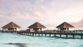 Thatched-roof villa in the Maldives Royalty Free Stock Photo