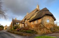 Thatched stone cottage, England Royalty Free Stock Photo