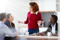 Thats just how its gotta be. an attractive young businesswoman addressing her team during a meeting. Royalty Free Stock Photo