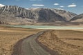 Thatsang Karu salt water lake near Tso Moriri lake in Rupshu valley, Ladakh, Jammu and Kashmir state, North