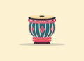 Thavil Drum flat illustration Royalty Free Stock Photo