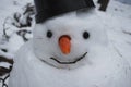 Thaw. Snowman melts. Royalty Free Stock Photo