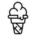 Thawed ice cream icon, outline style