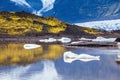 The thawed snow of glacier Vatnajokull